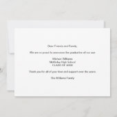 Graduate Photo with Bold Script Graduation 案内状 (裏面)