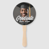 Graduate Photo with Bold Script Graduation Parents ハンドファン (正面)