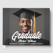 Graduate Photo with Bold Script Graduation Party ゲストブック (正面)