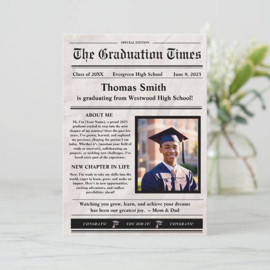 Graduate Printable Newspaper 案内状 (スタンド正面)