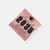 Graduate Rose Gold Graduation スタンダードカクテルナプキン (角)