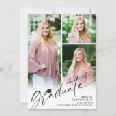 Graduate Script 4 Photos Graduation 案内状 (正面)