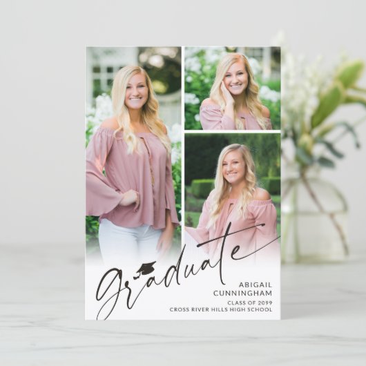 Graduate Script 4 Photos Graduation 案内状 (スタンド正面)