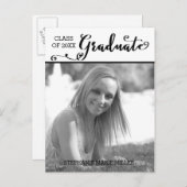 Graduate Script Vertical – はがき インビテーションポストカード (正面/裏面)