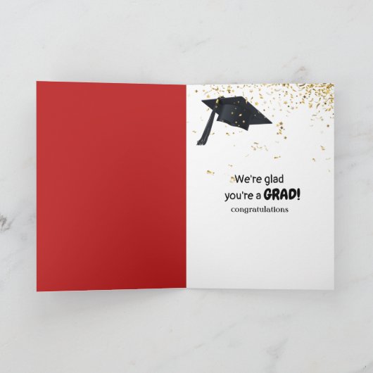 Graduate Stick Figure Girl with Diploma カード (内部)