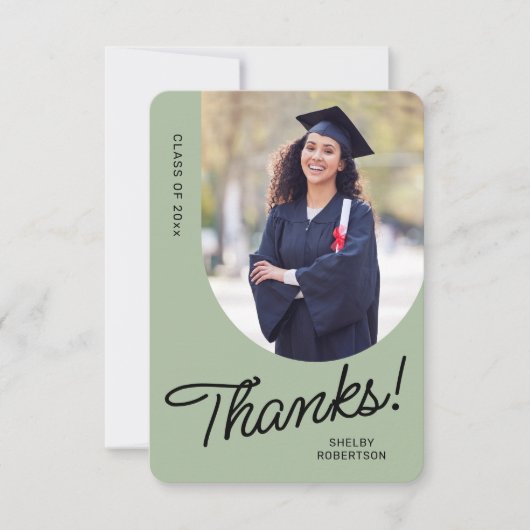 Graduate Thank You Script Arch Photo サンキューカード (正面)