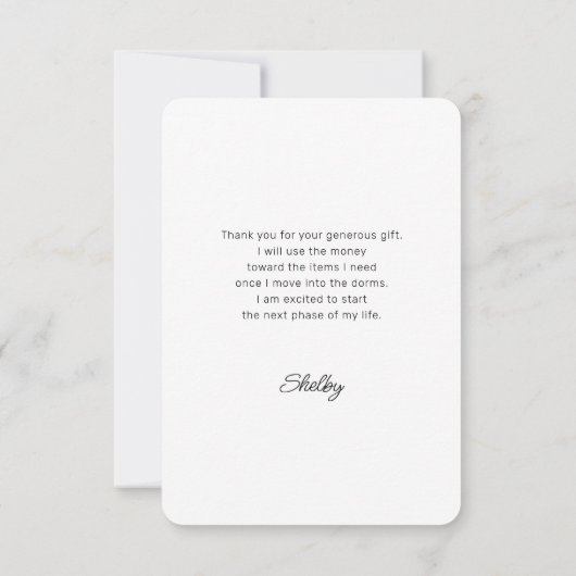 Graduate Thank You Script Arch Photo サンキューカード (裏面)