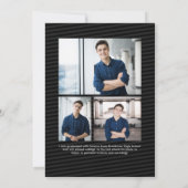 Graduate trendy modern script photo graduation 案内状 (裏面)