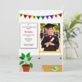 Graduated Kid Happy Class Graduation Invitation 招待状 (スタンド正面)