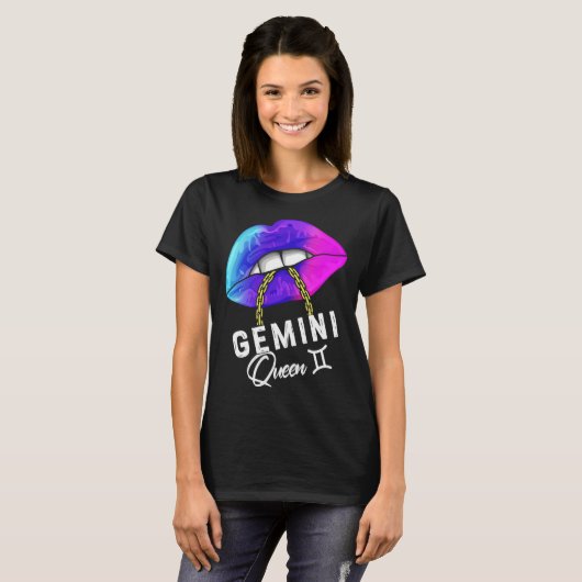 Graduated Purple Blue Gemini Queen May or June Wom Tシャツ (正面フル)