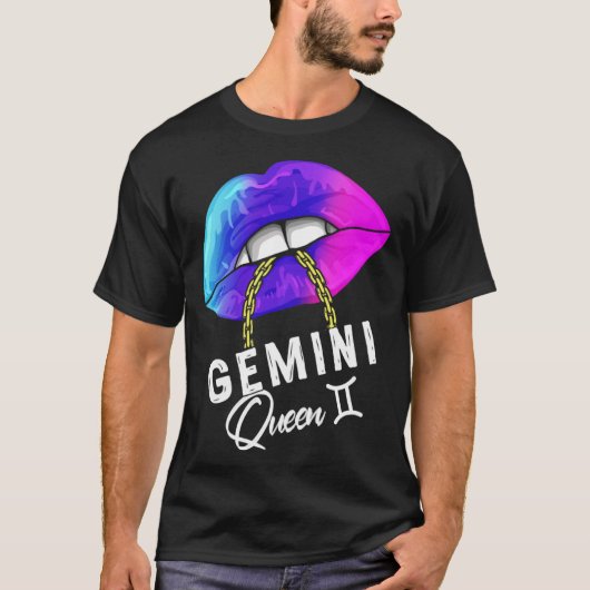 Graduated Purple Blue Gemini Queen May or June Wom Tシャツ (正面)