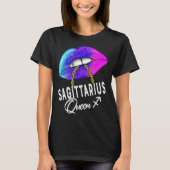 Graduated Purple Blue Sagittarius Queen November D Tシャツ (正面)
