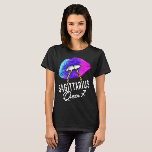Graduated Purple Blue Sagittarius Queen November D Tシャツ (正面フル)