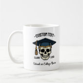 Graduated Skull Custom Name Year School コーヒーマグカップ (左)