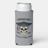 Graduated Skull Custom Name Year School スリム缶クーラー (Seltzer正面)