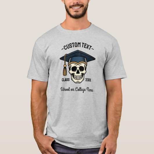 Graduated Skull Custom Name Year School Tシャツ (正面)