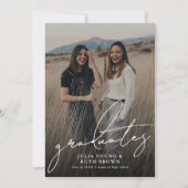 Graduates 4 Photo Collage Joint Graduation Party  招待状 (正面)