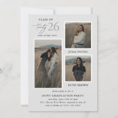 Graduates 4 Photo Collage Joint Graduation Party  招待状 (裏面)