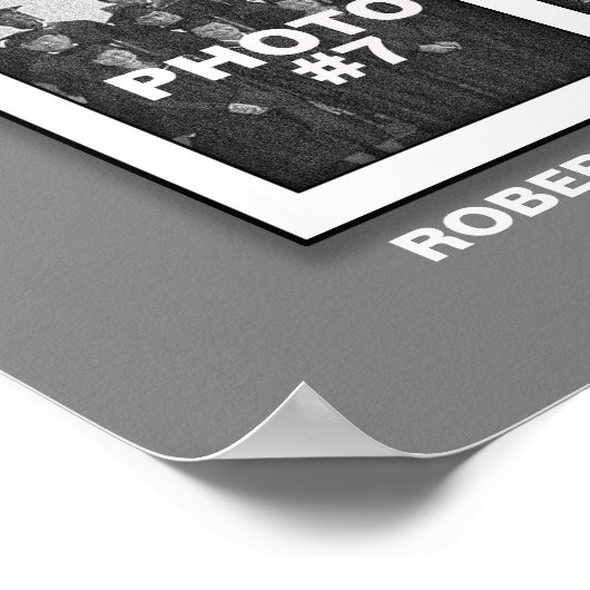 Graduation 10 Photos Collage Poster Gray ポスター (角)