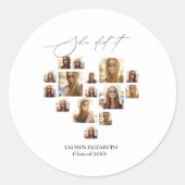 Graduation 15Photo Collage ''She Did it''  ラウンドシール (正面)