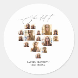Graduation 15Photo Collage ''She Did it''  ラウンドシール