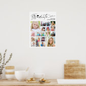 Graduation 16 Photo Collage Script Graduate ポスター (キッチン)