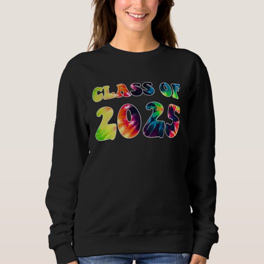 Graduation 2025 CLASS OF 2025 Retro TIE DYE スウェットシャツ (正面)
