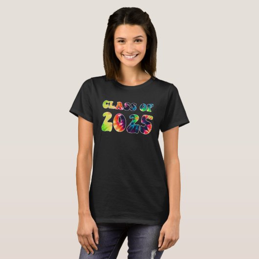 Graduation 2025 CLASS OF 2025 Retro TIE DYE Tシャツ (正面フル)