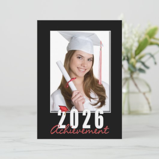 Graduation 2026 Achievement Photo Frame 招待状 (スタンド正面)