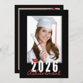 Graduation 2026 Achievement Photo Frame 招待状 (正面/裏面)