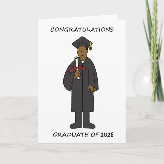 Graduation 2026 African American Male Holiday Card シーズンカード (正面)