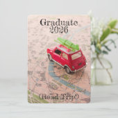 Graduation 2026 Announcement Road Trip Invitation 招待状 (スタンド正面)