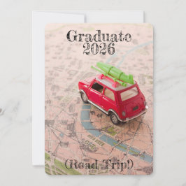 Graduation 2026 Announcement Road Trip Invitation 招待状