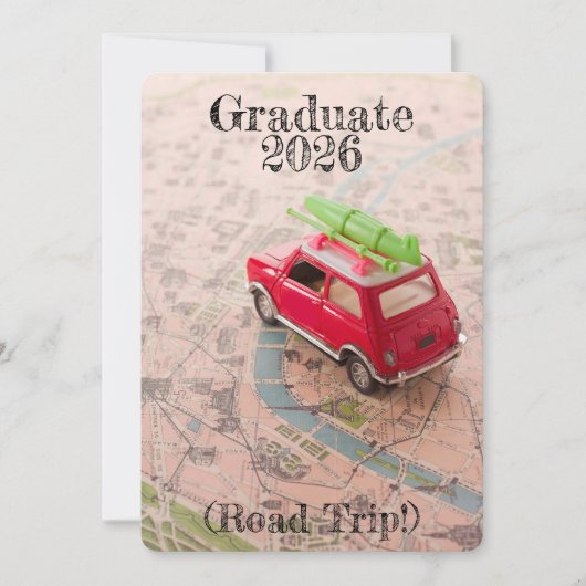 Graduation 2026 Announcement Road Trip Invitation 招待状 (正面)