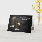 Graduation 2026 Bald Eagle With Diploma カード (黄色い花)