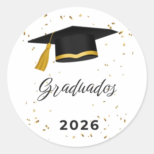 Graduation 2026 Cap Sticker ラウンドシール (正面)