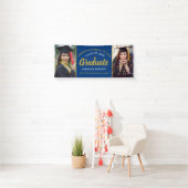 Graduation 2026 Congrats 2 Photo Blue And Gold 横断幕 (インサイチュ)