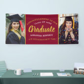 Graduation 2026 Congrats 2 Photo Burgundy And Gold 横断幕 (トレードショー)