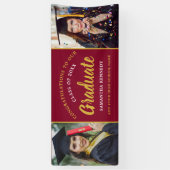 Graduation 2026 Congrats 2 Photo Burgundy And Gold 横断幕 (縦)