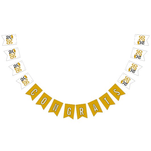 Graduation 2026 Gold and Black  バンティングフラッグ (全)