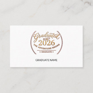 Graduation 2026 Gold Foil Note Card / Tarjeta コーリングカード