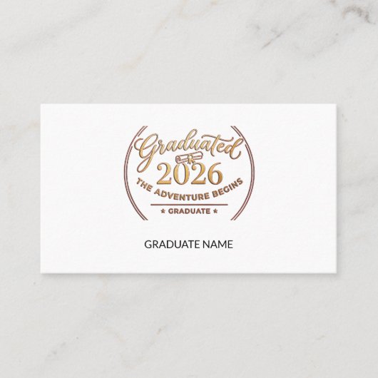 Graduation 2026 Gold Foil Note Card / Tarjeta  コーリングカード (正面)