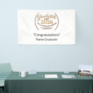 Graduation 2026 Gold Foil Vinyl Banner / Pancarta 横断幕