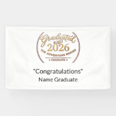 Graduation 2026 Gold Foil Vinyl Banner / Pancarta  横断幕 (横)