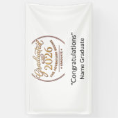 Graduation 2026 Gold Foil Vinyl Banner / Pancarta  横断幕 (縦)