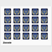 Graduation 2026 Gold Laurel Wreath On Blue スクエアシール (シート)