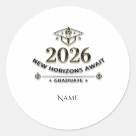 Graduation 2026 Gold Sticker / Pegatina Graduación ラウンドシール