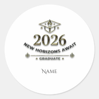 Graduation 2026 Gold Sticker / Pegatina Graduación ラウンドシール
