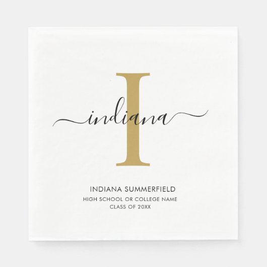 Graduation 2026 Monogram Grad Party スタンダードランチョンナプキン (正面)