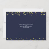 Graduation 2026 Navy Blue Gold Glitter 招待状 (裏面)